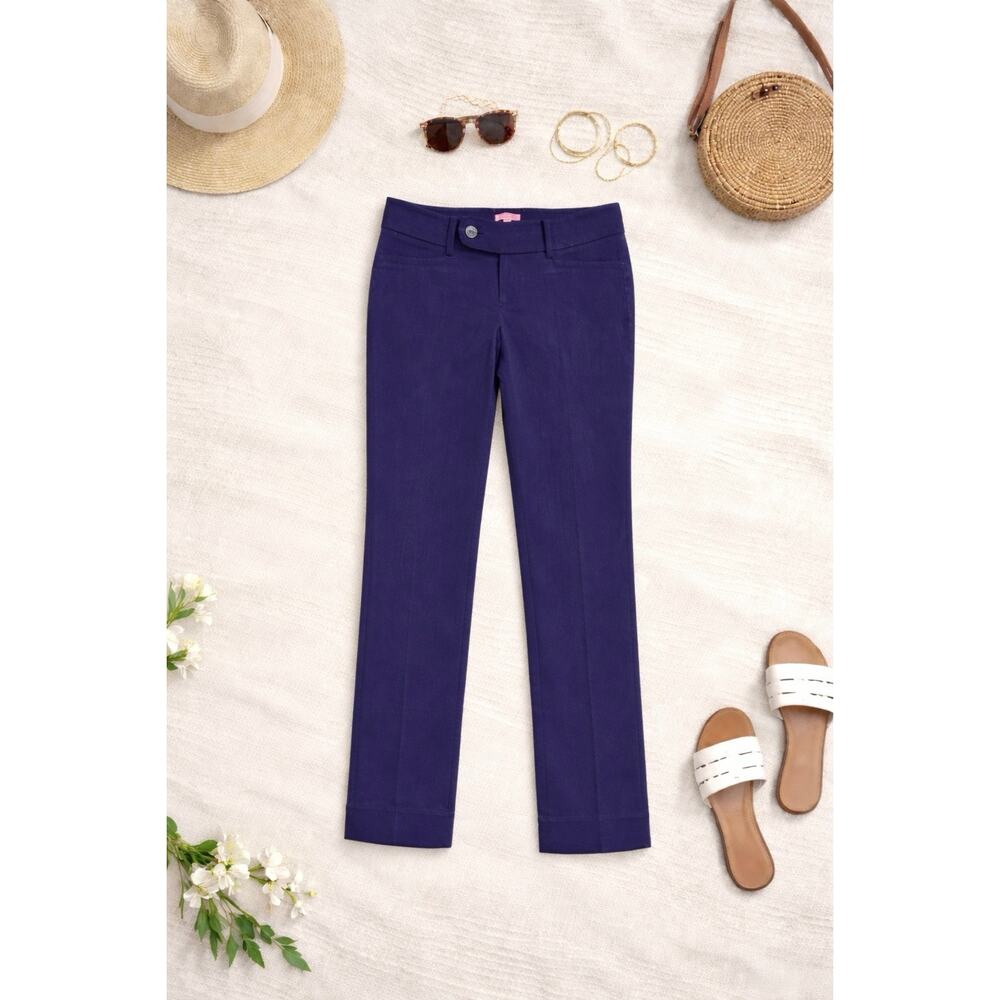 Lilly Pulitzer Women's Navy Blue Ankle Pants Size 8 Classic Tailored Work Pants